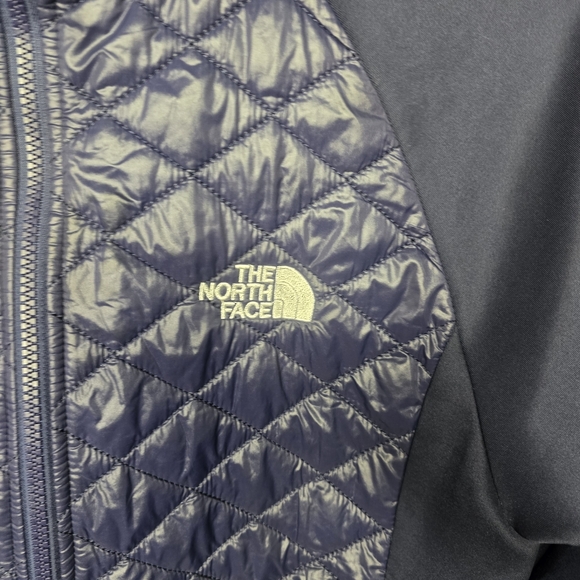 North Face Quilted Thermal  Full Zip Up Dark Blue Jacket Coat, Womens Size XXL - Picture 2 of 7